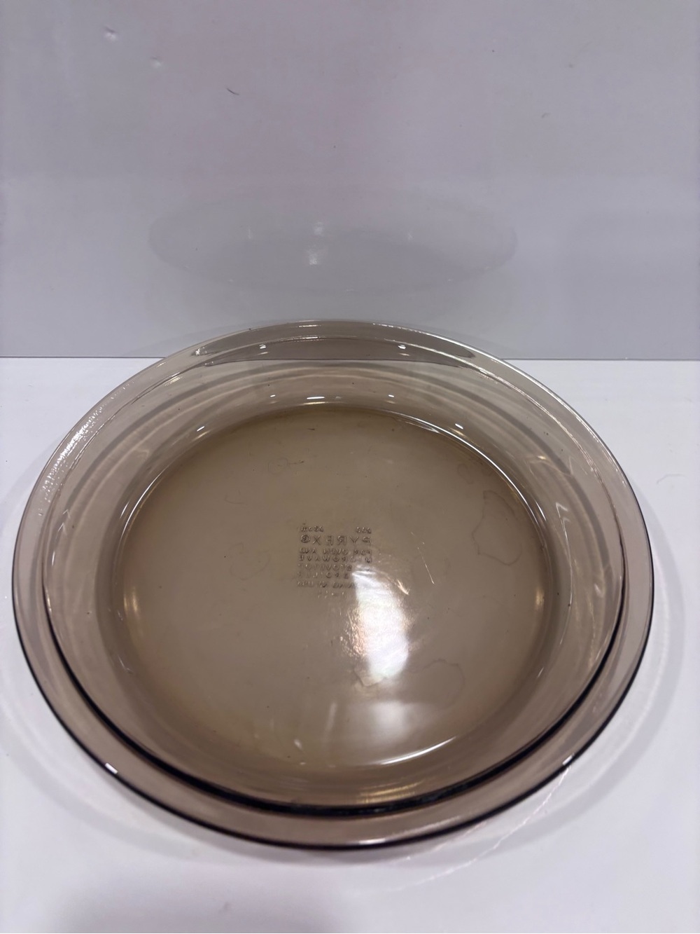 Vintage Pyrex Fireside Amber Glass Pie Plate 209 23cm 9” Corning USA